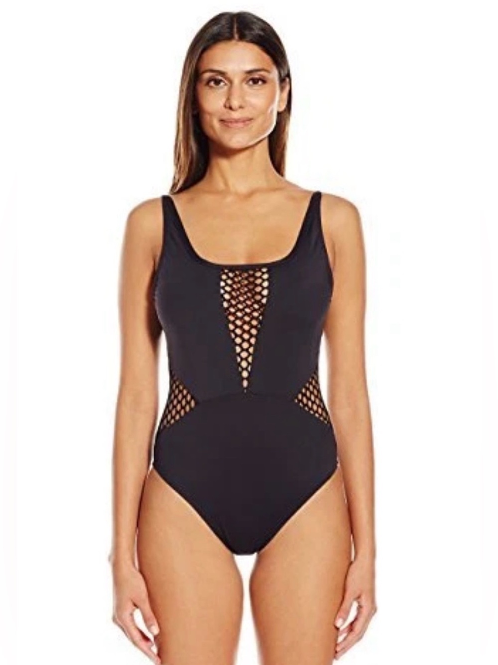 🆕 La Blanca Mesh Accent Tummy Control Swimsuit Size 8